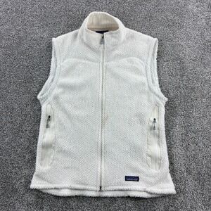 Patagonia Regulator Fleece Vest‎ Women's Large White Full Zip Sleeveless Outdoor